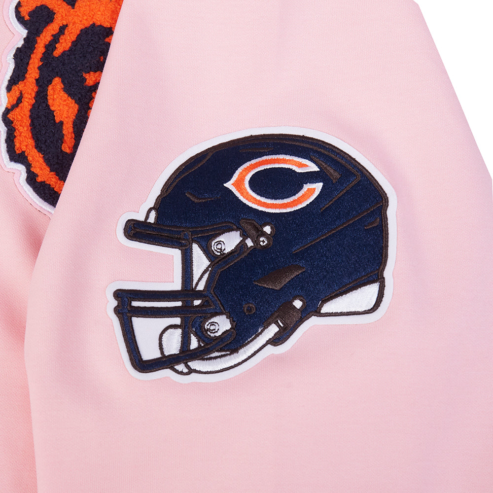 Chicago Bears Pro Standard Pink Full Zip Chenille Hoodie