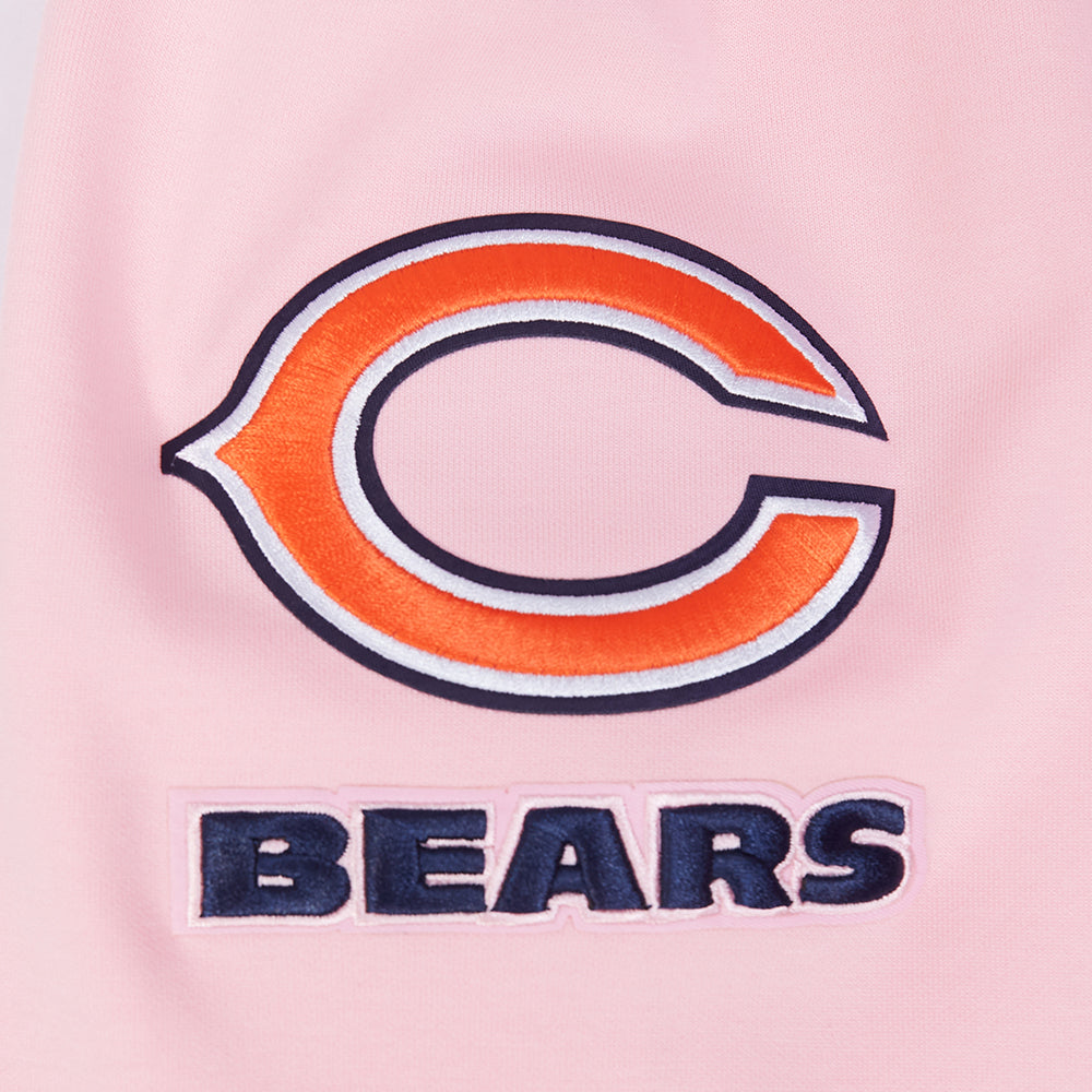 Chicago Bears Pro Standard Pink Full Zip Chenille Hoodie