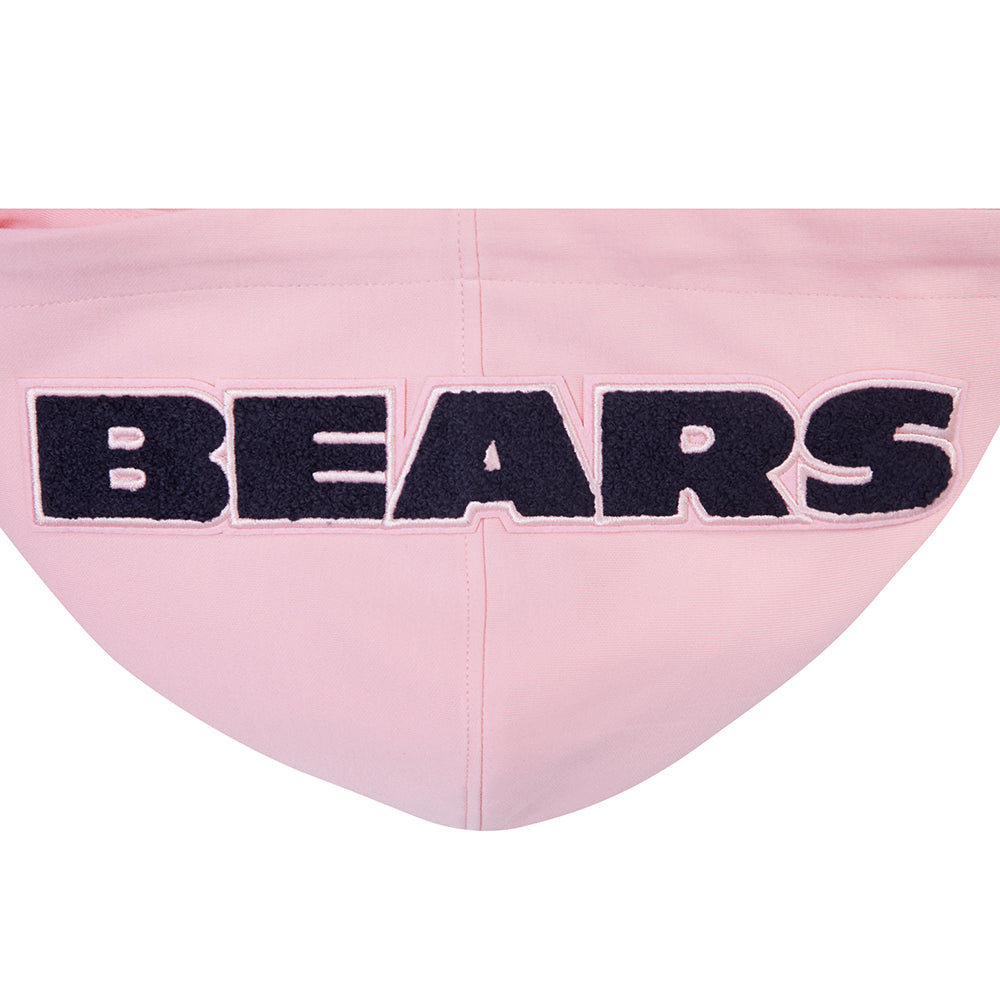 Chicago Bears Pro Standard Pink Full Zip Chenille Hoodie