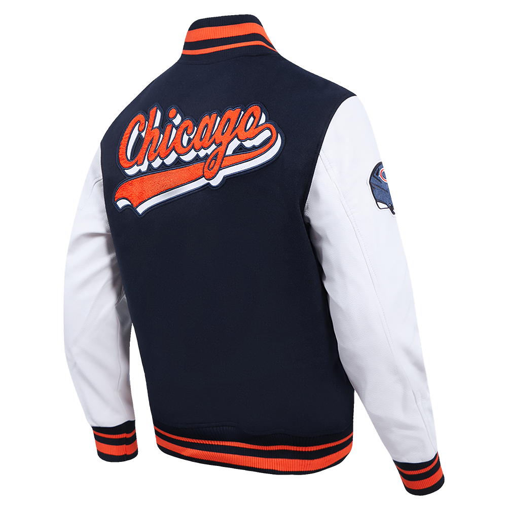 Chicago Bears Pro Standard Script Tail Wool Varsity Jacket