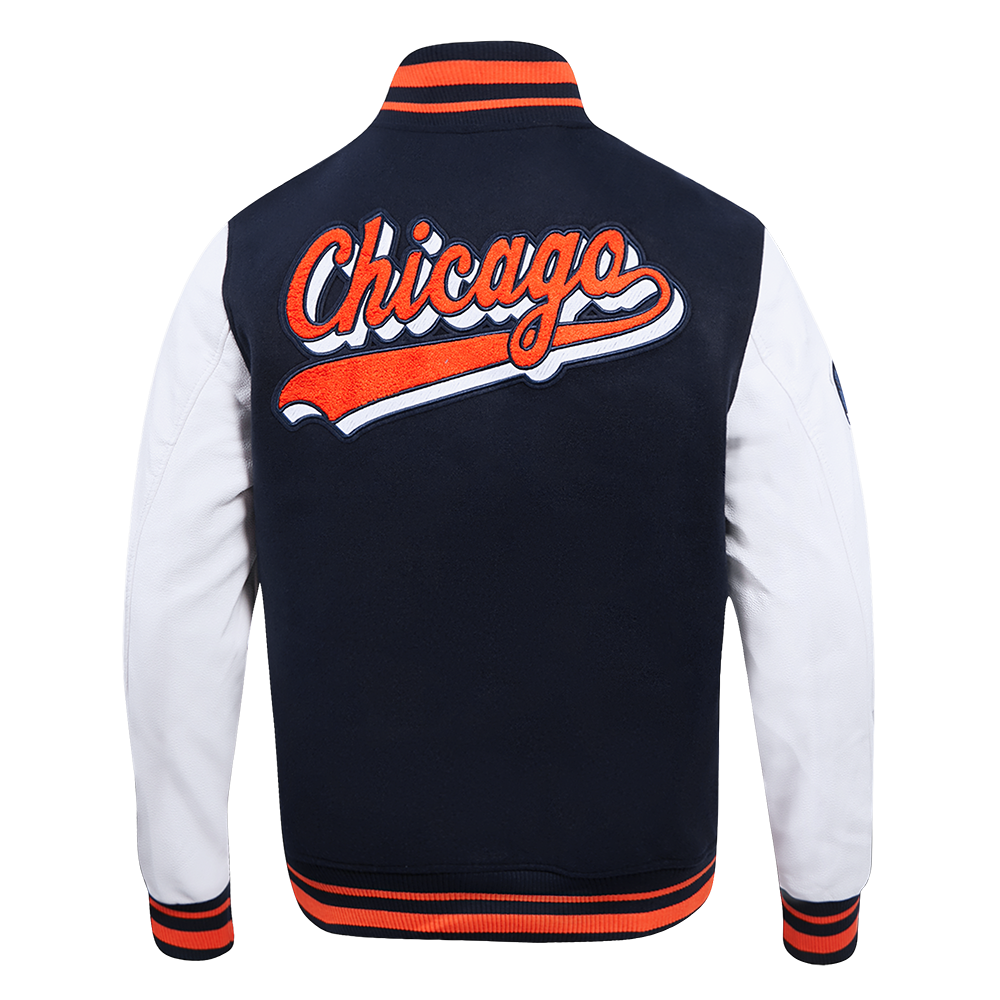 Chicago Bears Pro Standard Script Tail Wool Varsity Jacket