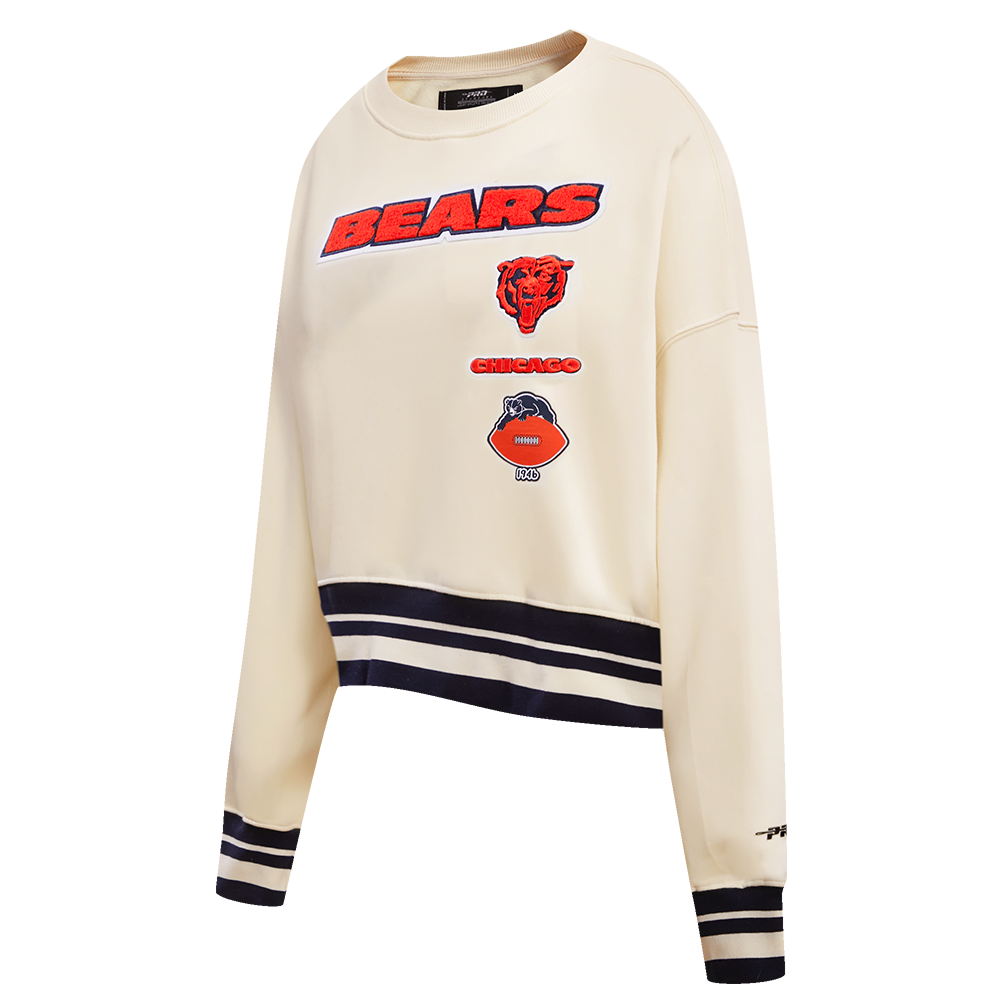 Chicago Bears Pro Standard Women's Eggshell Retro Classic Crewneck Sweatshirt