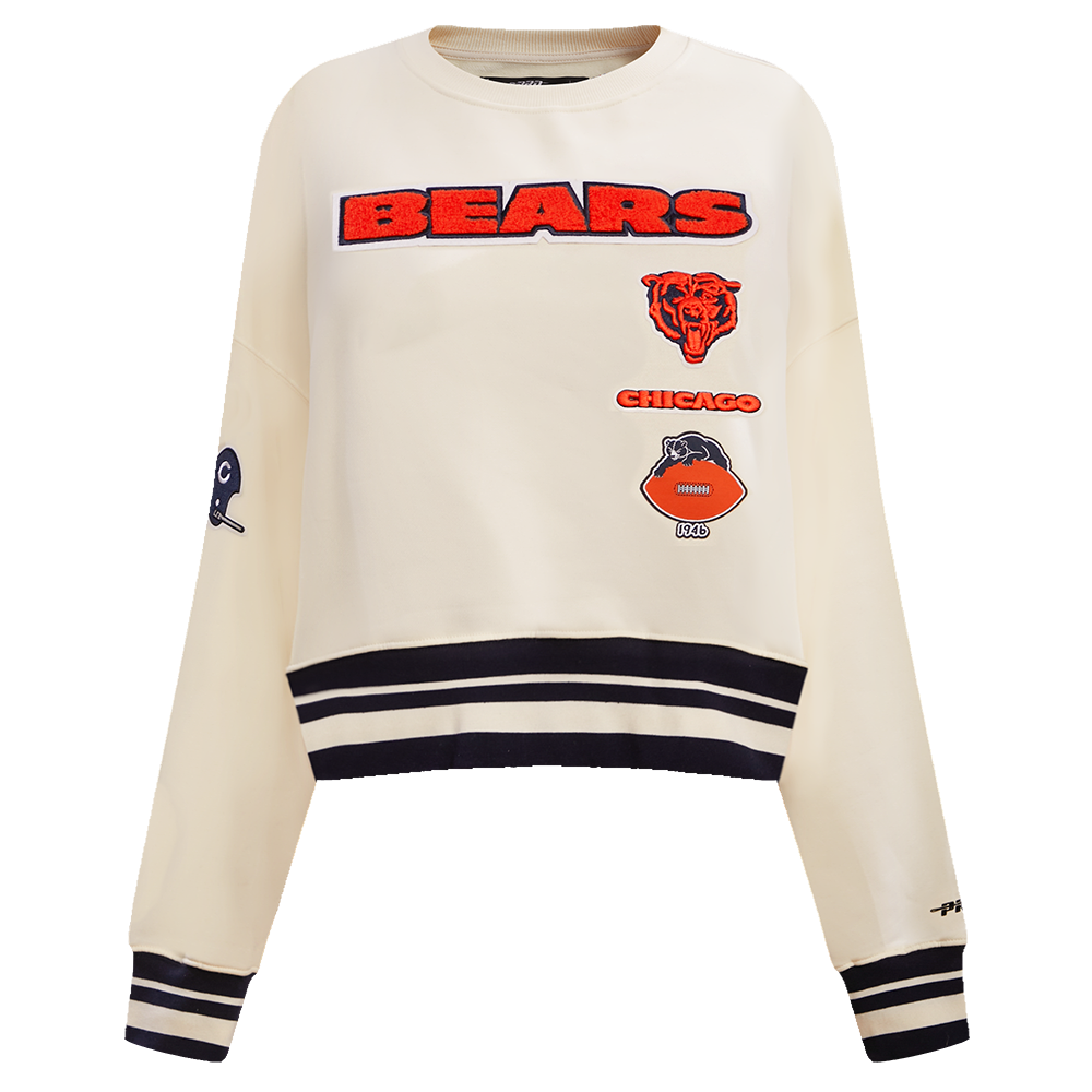 Chicago Bears Pro Standard Women's Eggshell Retro Classic Crewneck Sweatshirt