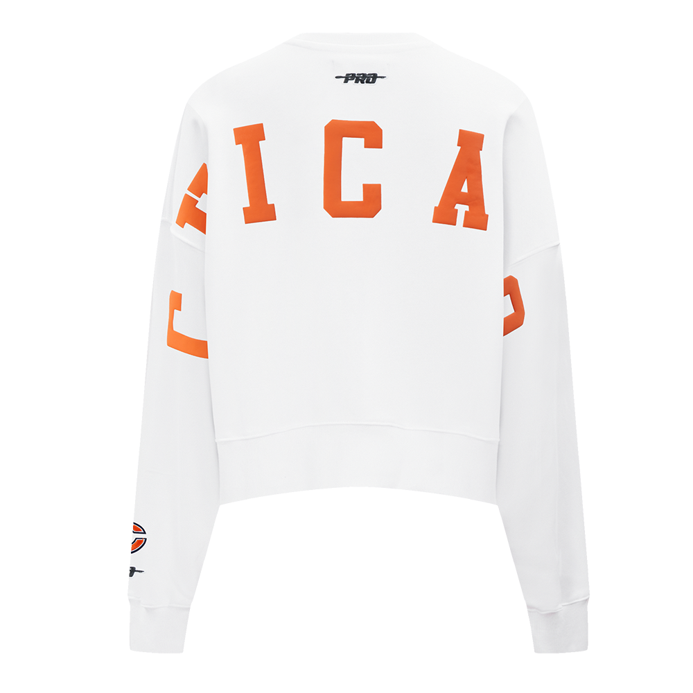 Chicago Bears Pro Standard Women's White Wingspan Crewneck Sweatshirt