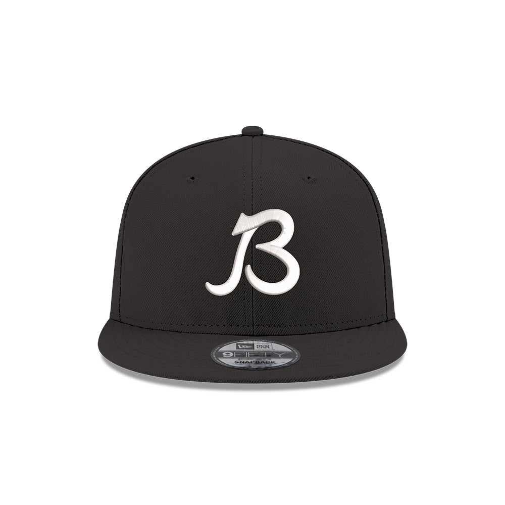 Chicago Bears Script B New Era 9FIFTY Black Snapback Hat
