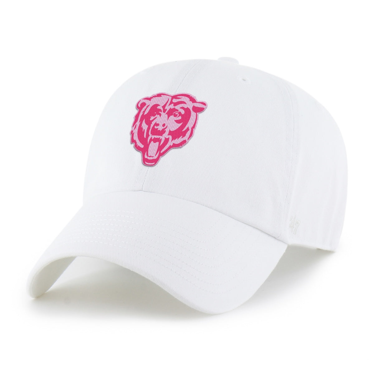 Chicago Bears White Pink '47 Cleanup Adjustable Hat