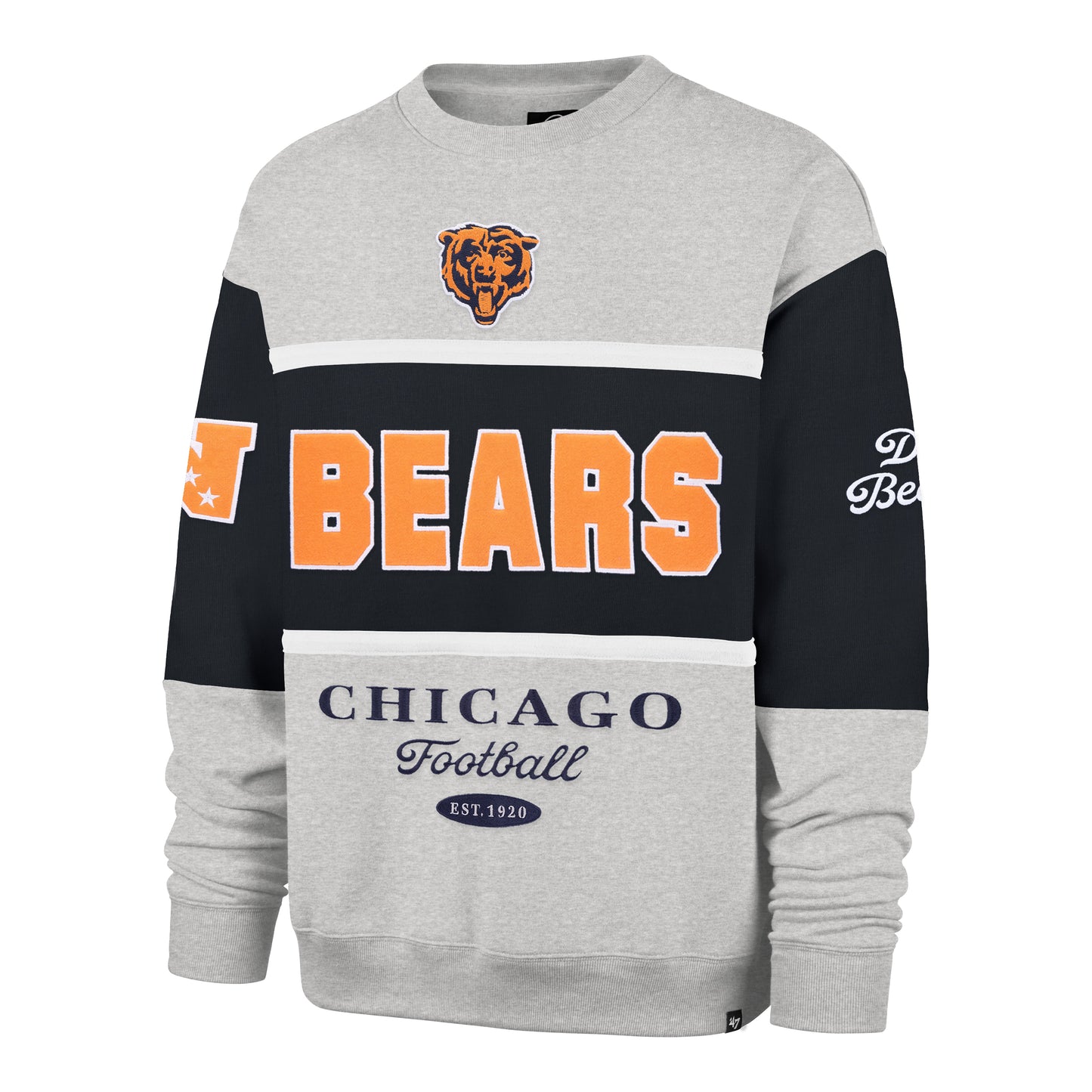 Chicago Bears '47 Blockfield Maximalist Crewneck Sweatshirt