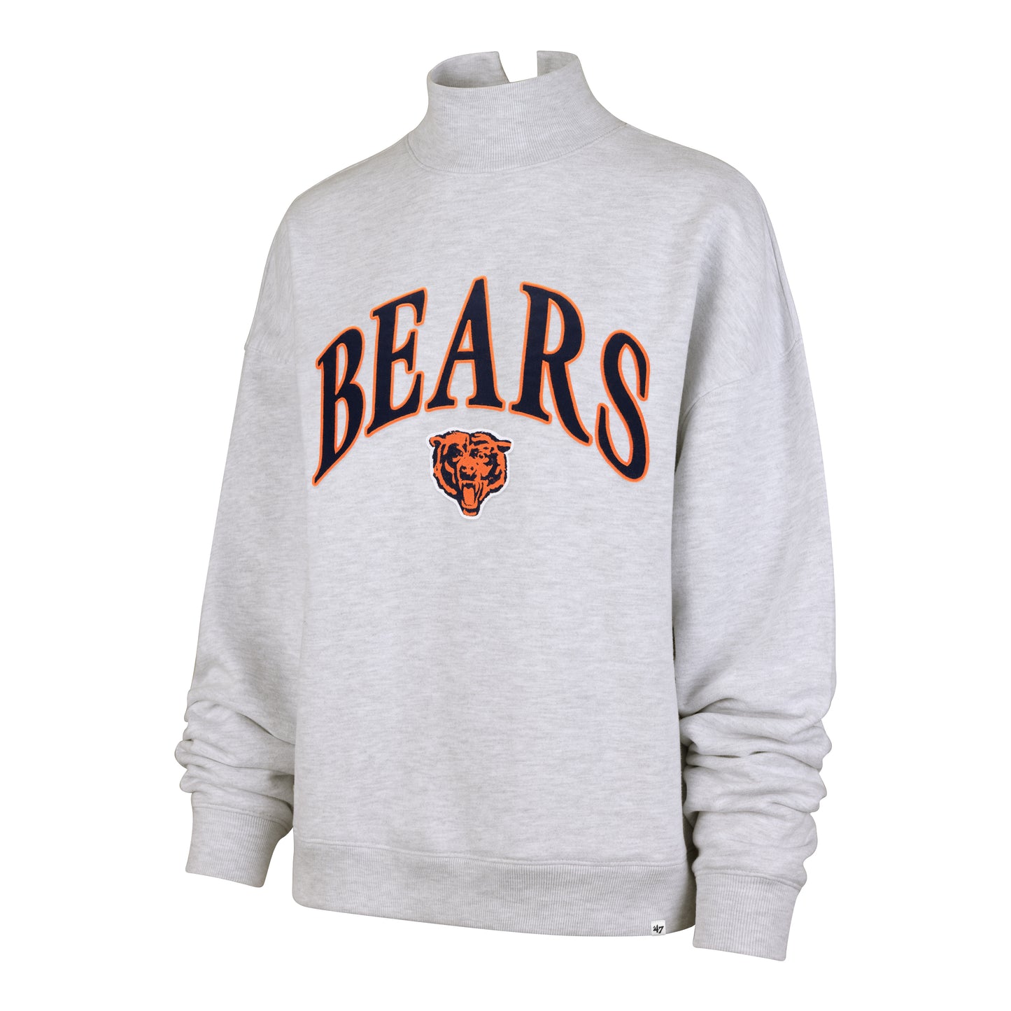 Chicago Bears '47 Grey Women's Vantage Mock Neck Pullover Sweatshirt