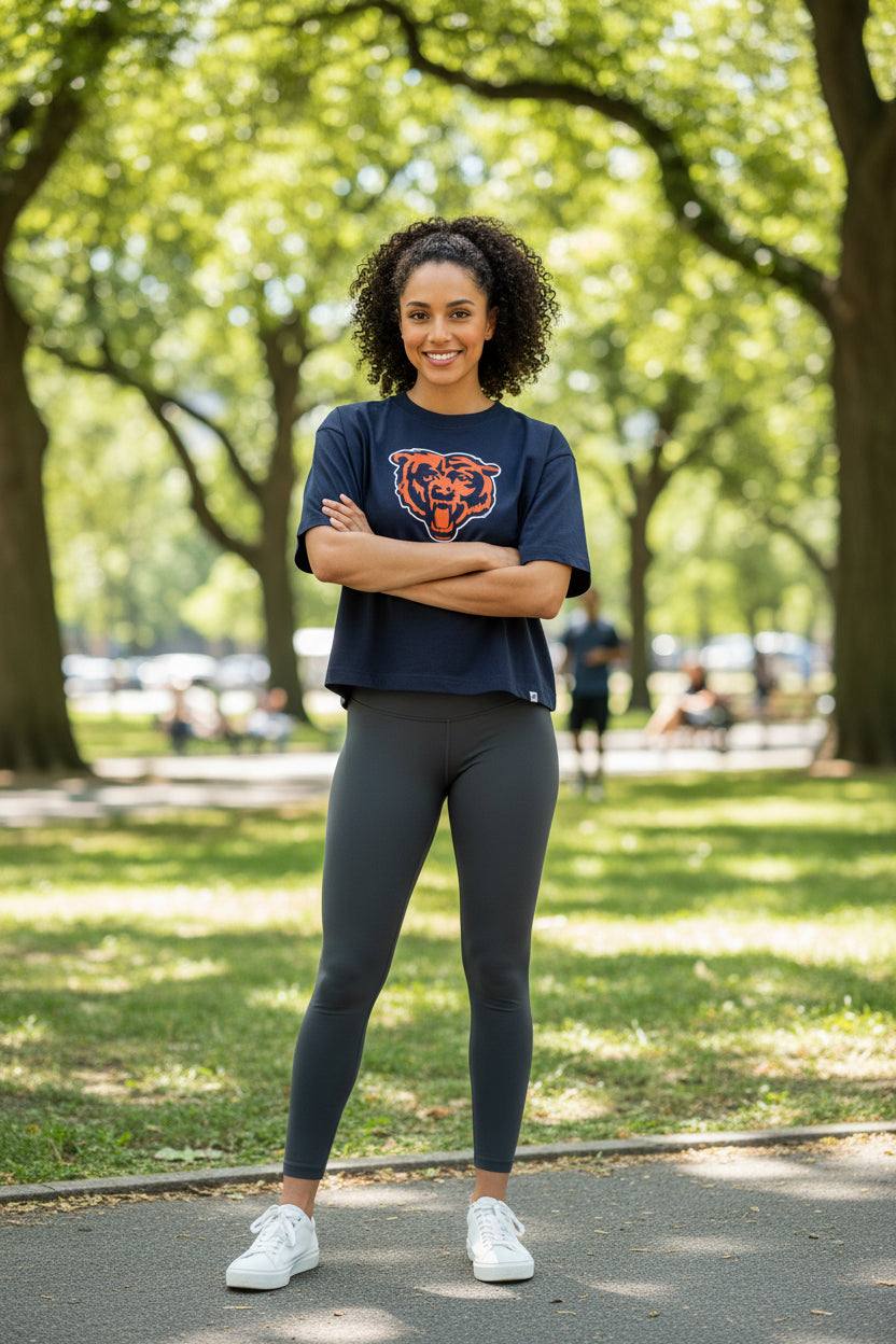 Chicago Bears '47 Women's Navy Crop Top Tee