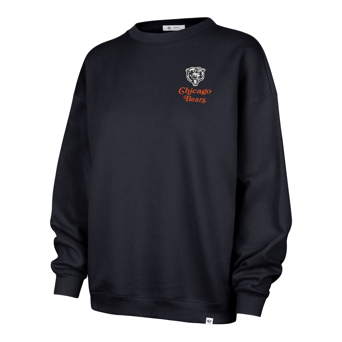 Chicago Bears '47 Women's Navy Shout It Out Oversized Crewneck Sweatshirt