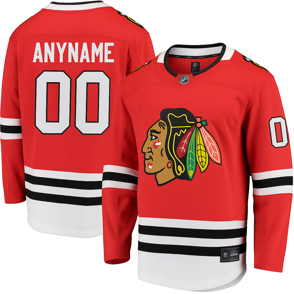Chicago Blackhawks Custom Name and Number Fanatics Home Red Breakaway Men's Jersey