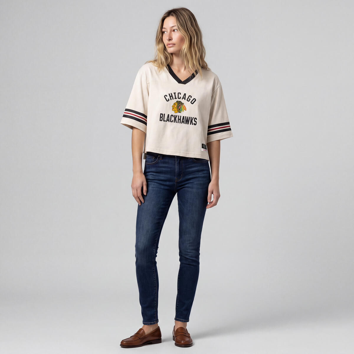 Chicago Blackhawks Mitchell & Ness Women's Retro Roots T-Shirt
