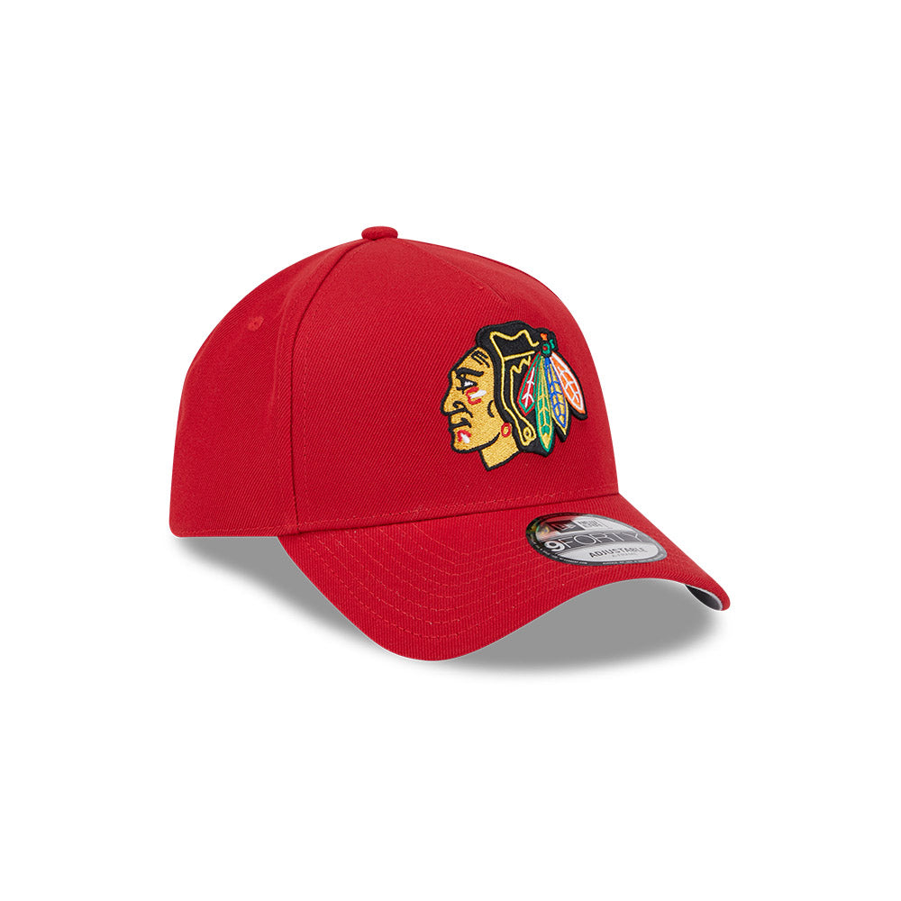 Chicago Blackhawks New Era 9FORTY A-Frame Red Adjustable Hat