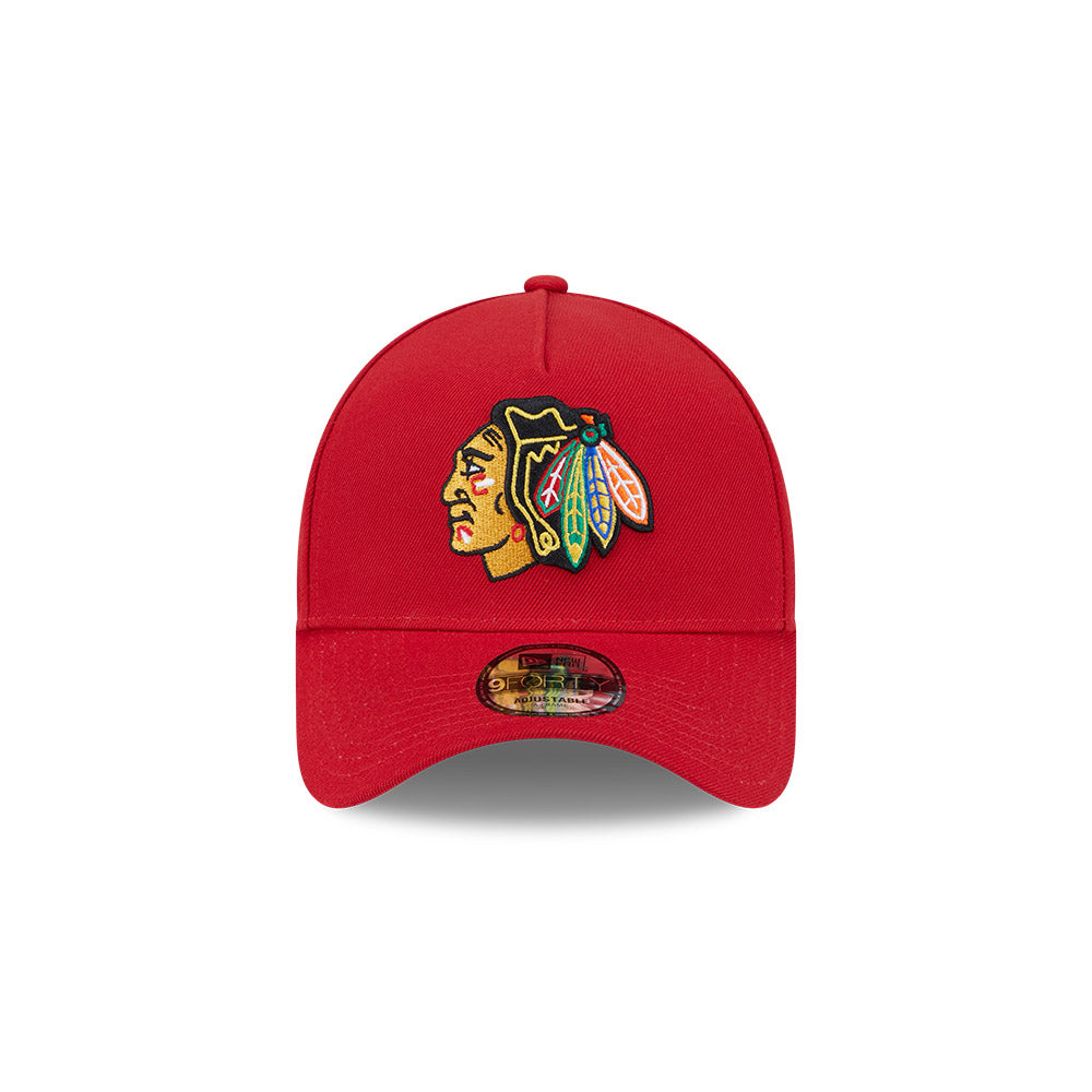 Chicago Blackhawks New Era 9FORTY A-Frame Red Adjustable Hat