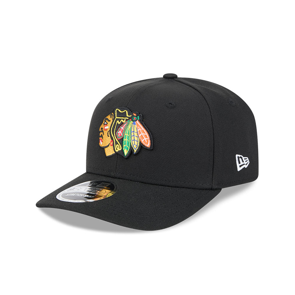 Chicago Blackhawks New Era 9SEVENTY Black Poly Stretch-Snap Adjustable Hat