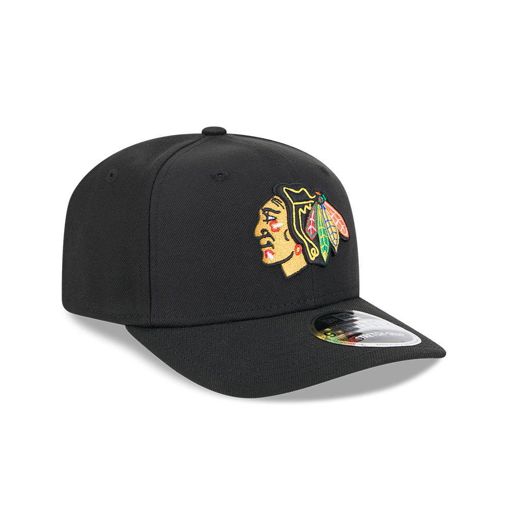 Chicago Blackhawks New Era 9SEVENTY Black Poly Stretch-Snap Adjustable Hat