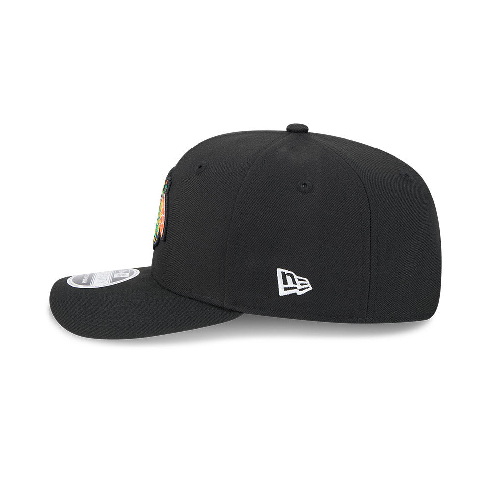 Chicago Blackhawks New Era 9SEVENTY Black Poly Stretch-Snap Adjustable Hat