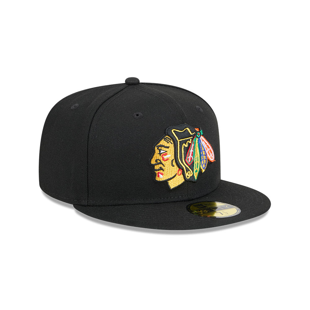 Chicago Blackhawks New Era Black 59FIFTY Fitted Hat