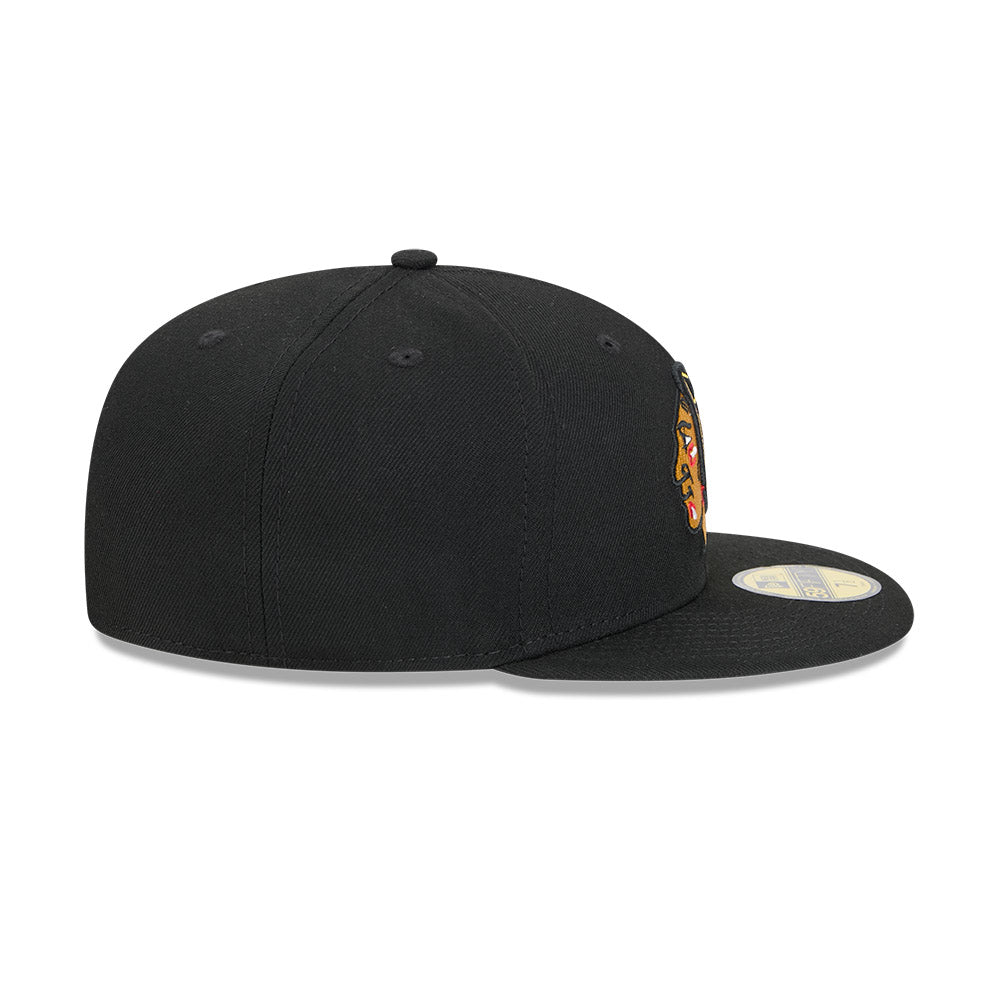 Chicago Blackhawks New Era Black 59FIFTY Fitted Hat