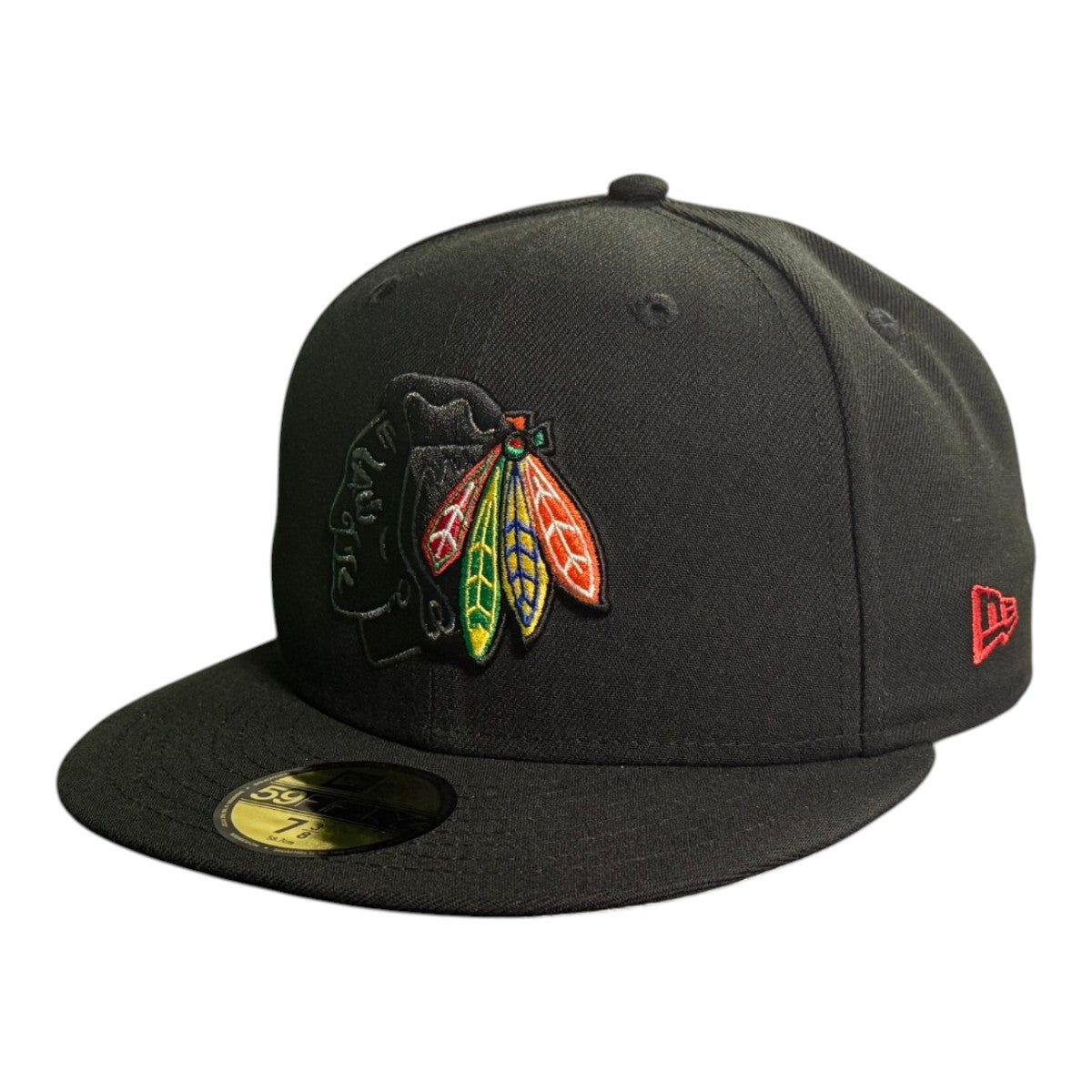 Chicago Blackhawks New Era Color Feathers Black 59FIFTY Fitted Hat