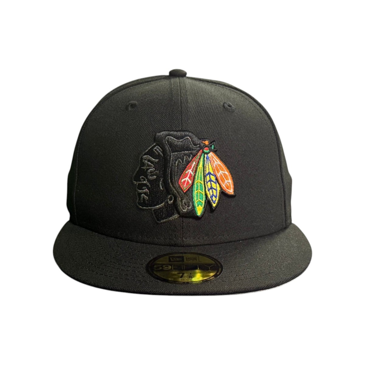 Chicago Blackhawks New Era Color Feathers Black 59FIFTY Fitted Hat