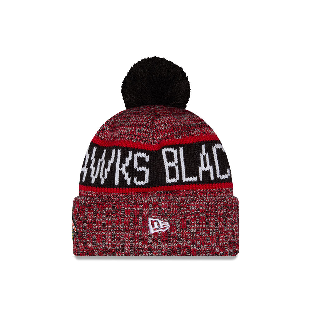 Chicago Blackhawks New Era Primary Logo Tri Color Knit Beanie