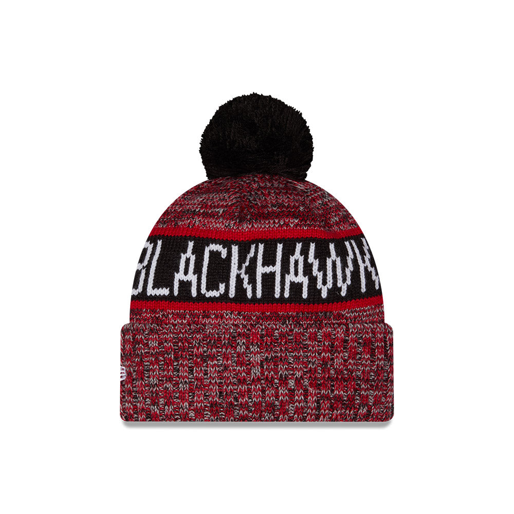 Chicago Blackhawks New Era Primary Logo Tri Color Knit Beanie