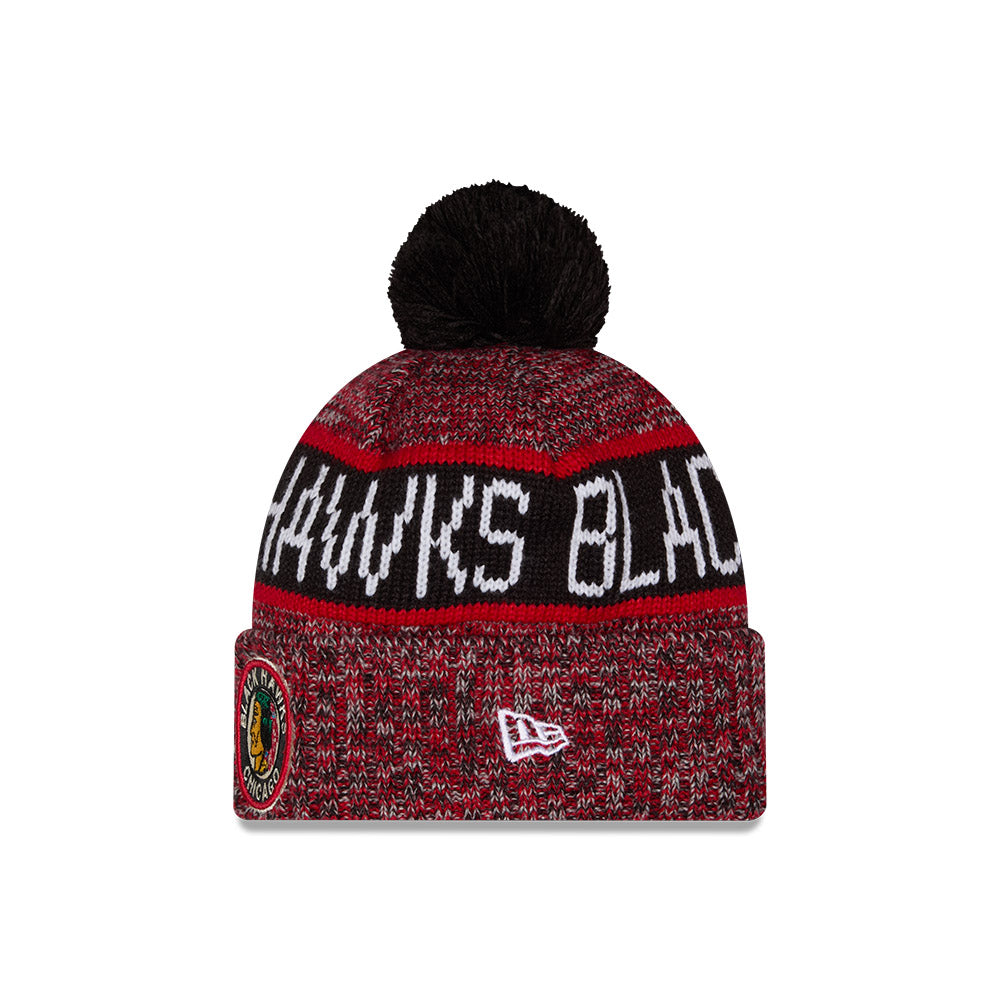 Chicago Blackhawks New Era Retro Logo Tri Color Knit Beanie