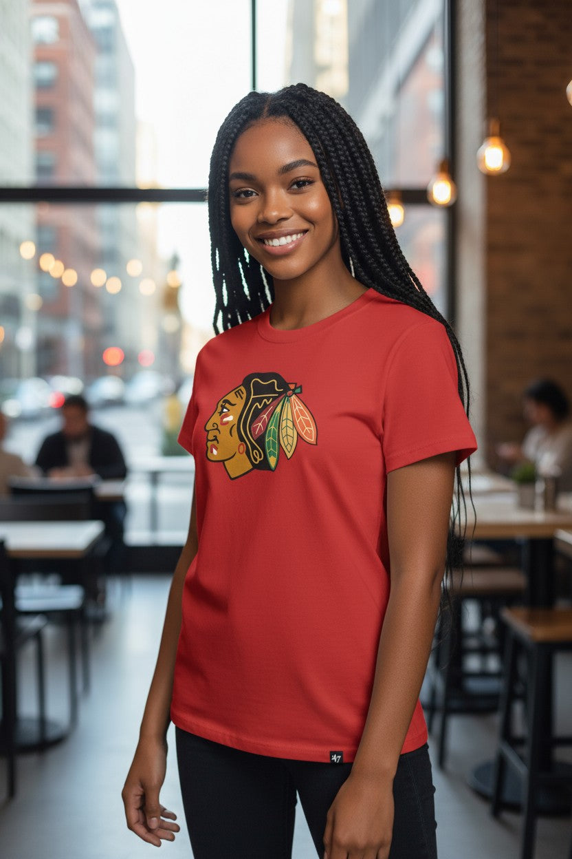 Chicago Blackhawks '47 Women's Red Primary Logo Frankie Tee