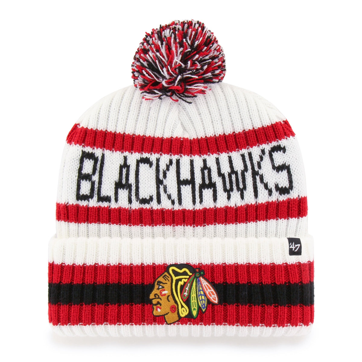 Chicago Blackhawks '47 Bering White Cuffed Knit Hat
