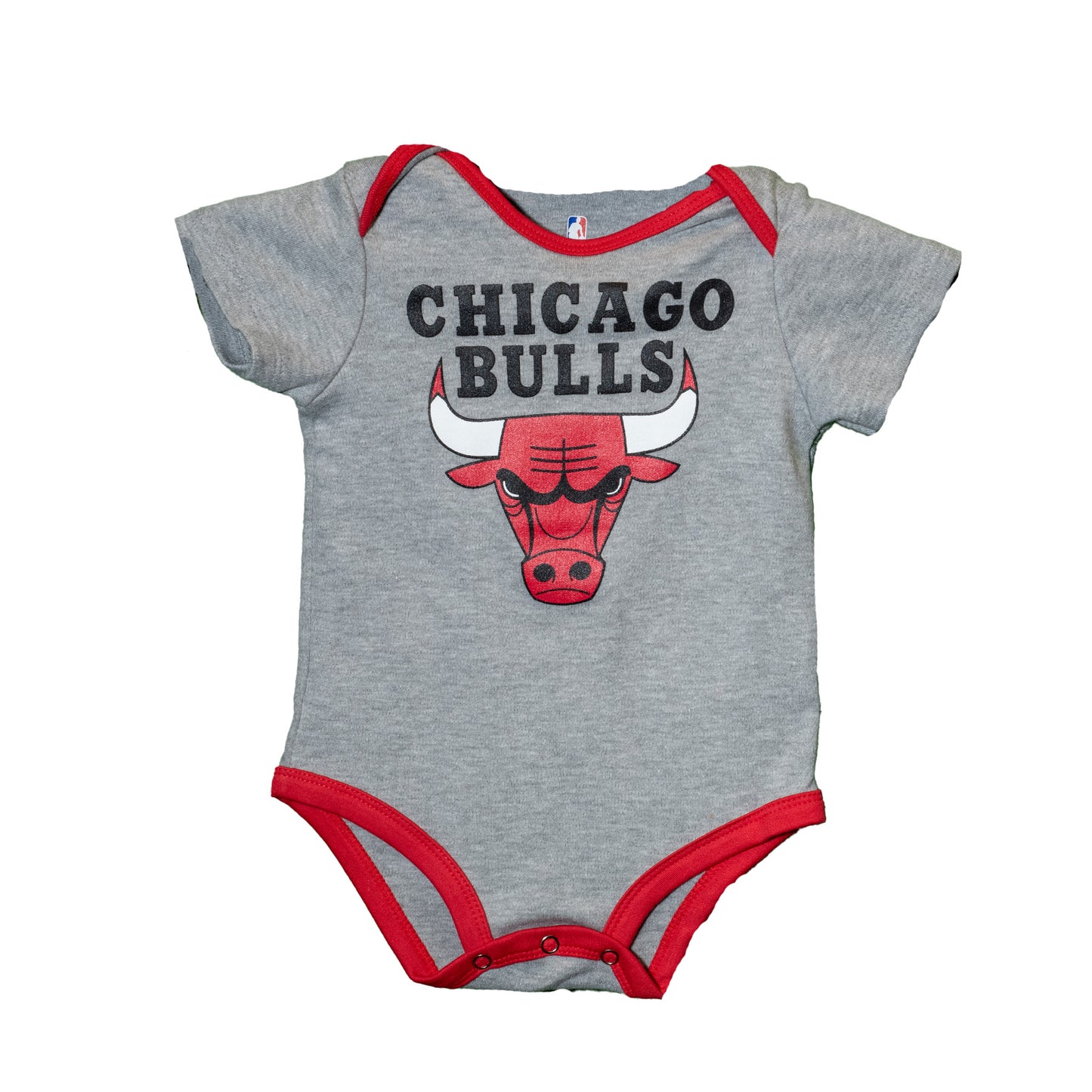 Chicago Bulls Primary Logo Grey Onesie