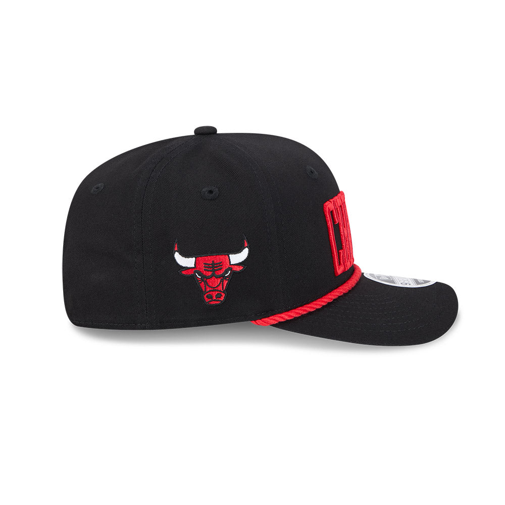 Chicago Bulls New Era 9SEVENTY Black Wordmark Stretch-Snap Adjustable Hat