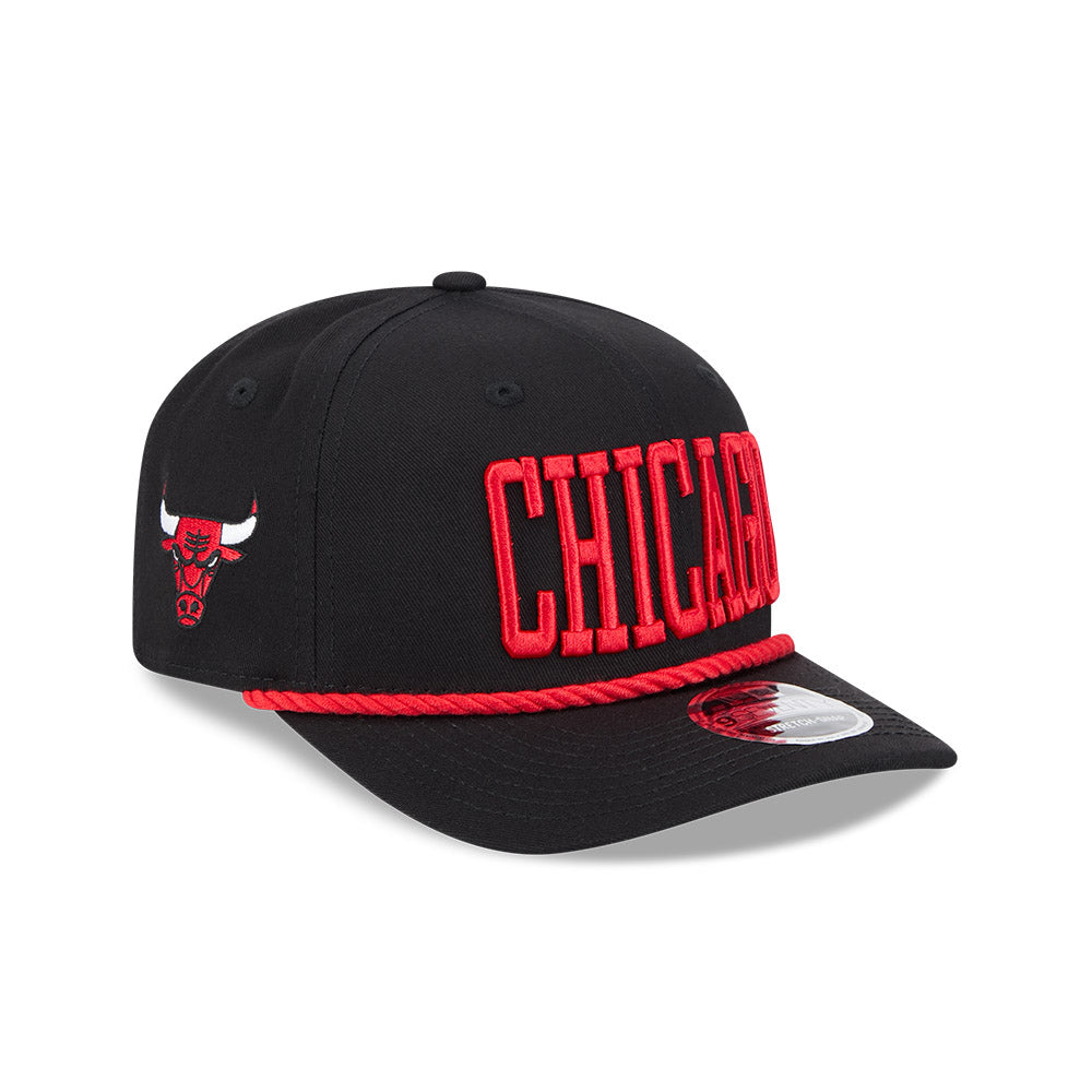 Chicago Bulls New Era 9SEVENTY Black Wordmark Stretch-Snap Adjustable Hat