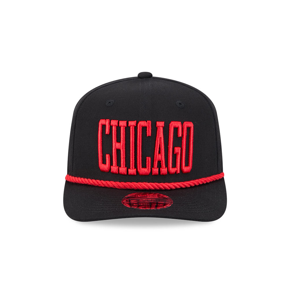 Chicago Bulls New Era 9SEVENTY Black Wordmark Stretch-Snap Adjustable Hat