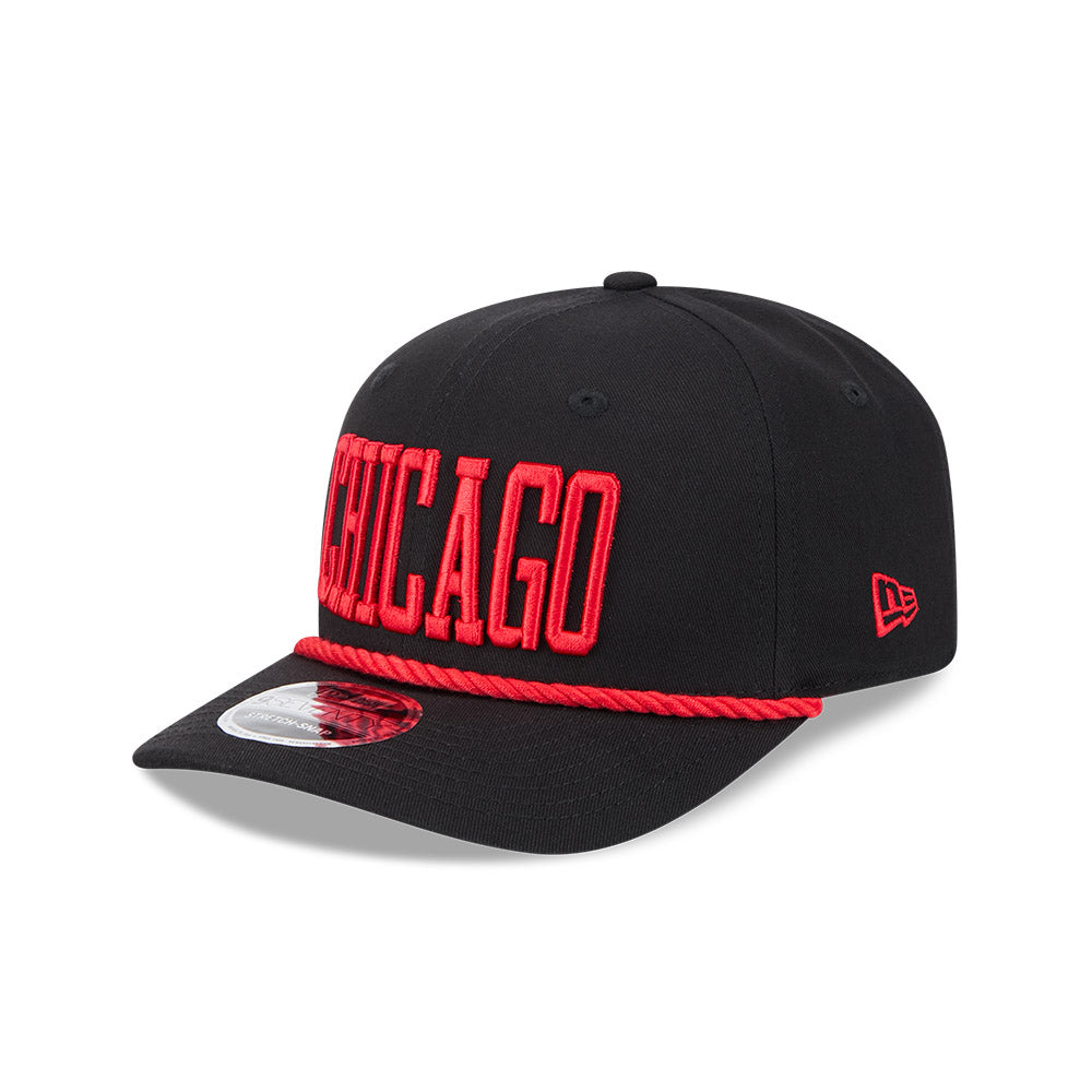 Chicago Bulls New Era 9SEVENTY Black Wordmark Stretch-Snap Adjustable Hat