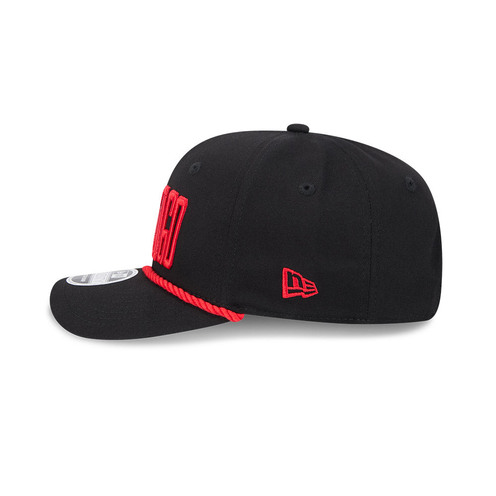 Chicago Bulls New Era 9SEVENTY Black Wordmark Stretch-Snap Adjustable Hat