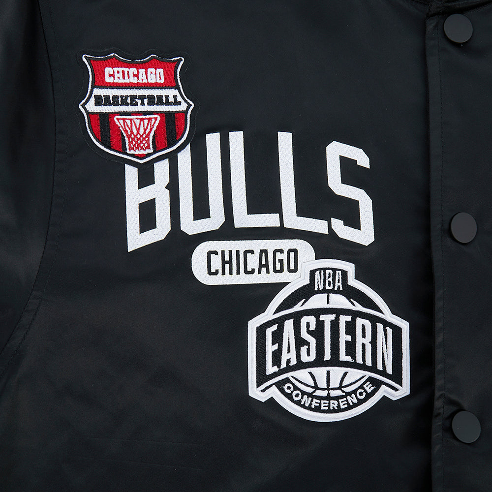 Chicago Bulls Pro Standard Black Satin Letterman Jacket