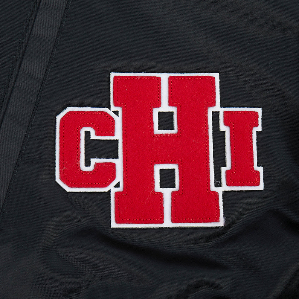 Chicago Bulls Pro Standard Black Satin Letterman Jacket