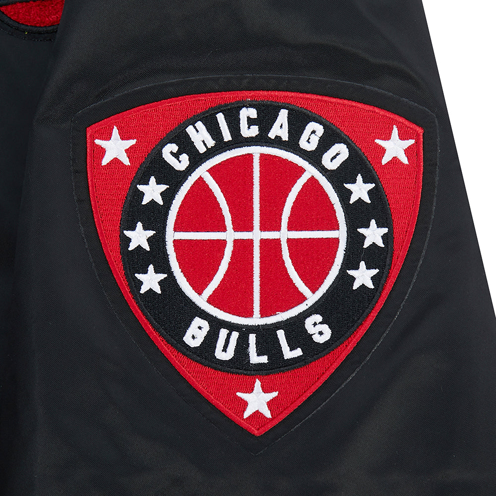 Chicago Bulls Pro Standard Black Satin Letterman Jacket