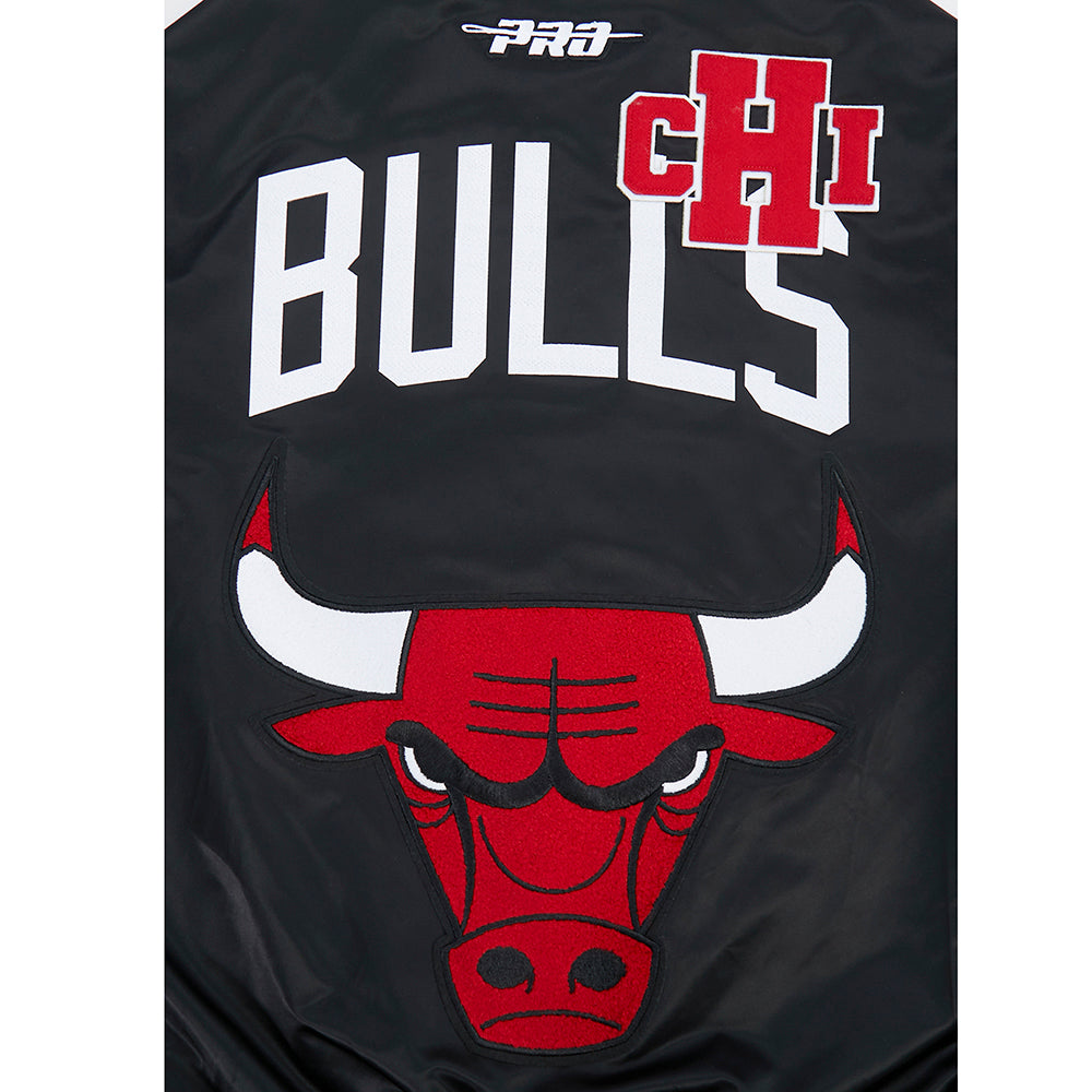 Chicago Bulls Pro Standard Black Satin Letterman Jacket