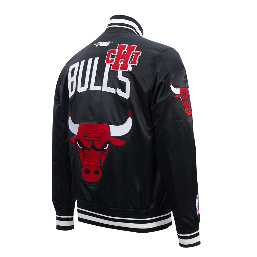 Chicago Bulls Pro Standard Black Satin Letterman Jacket