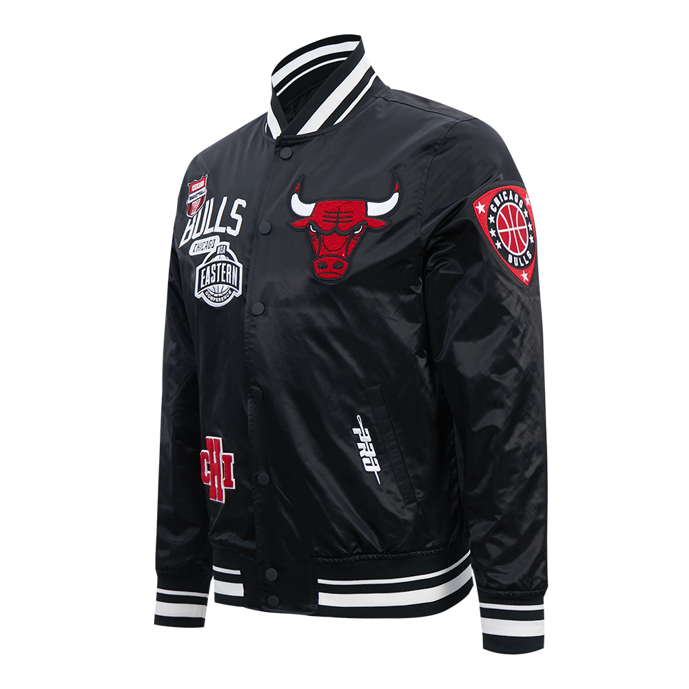 Chicago Bulls Pro Standard Black Satin Letterman Jacket