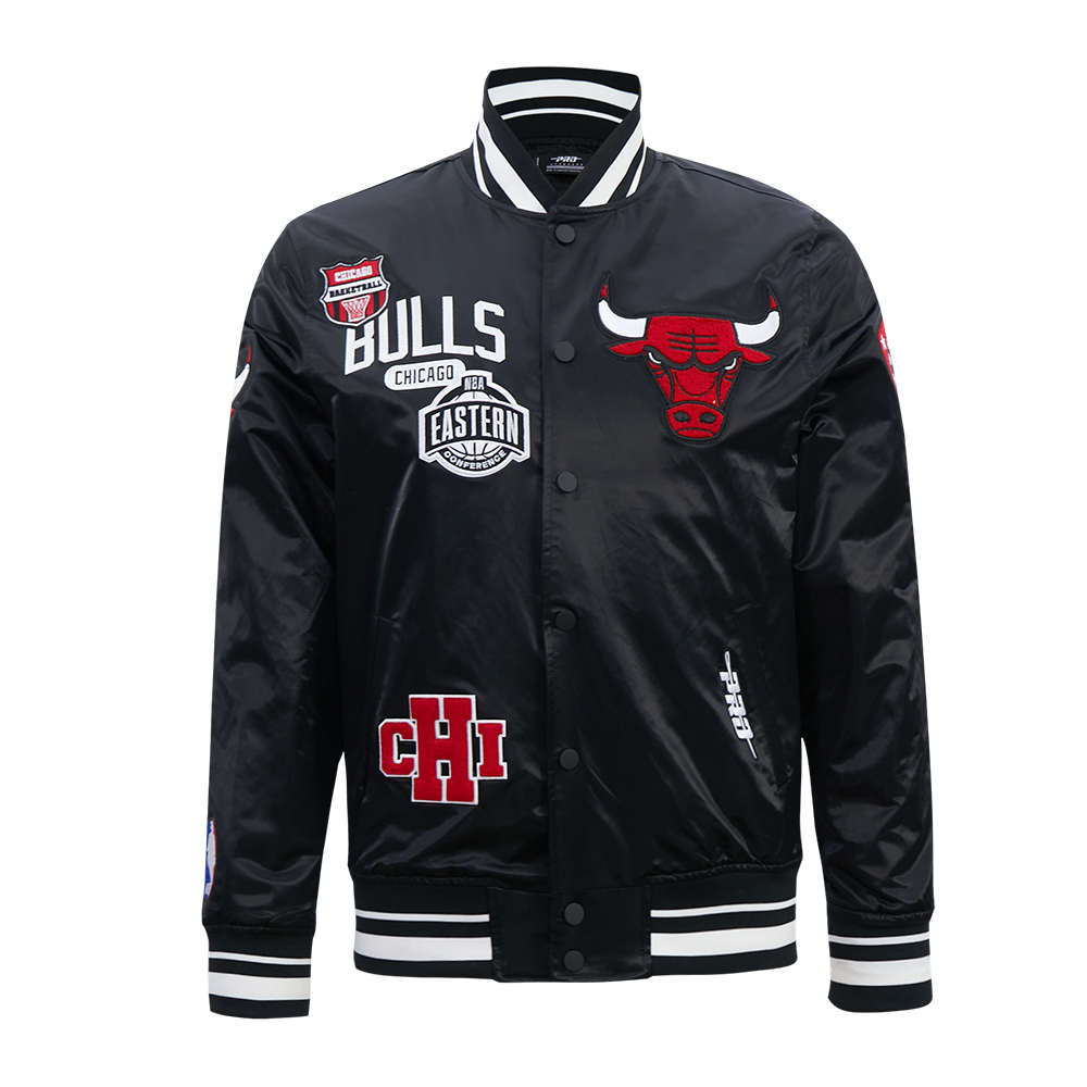 Chicago Bulls Pro Standard Black Satin Letterman Jacket