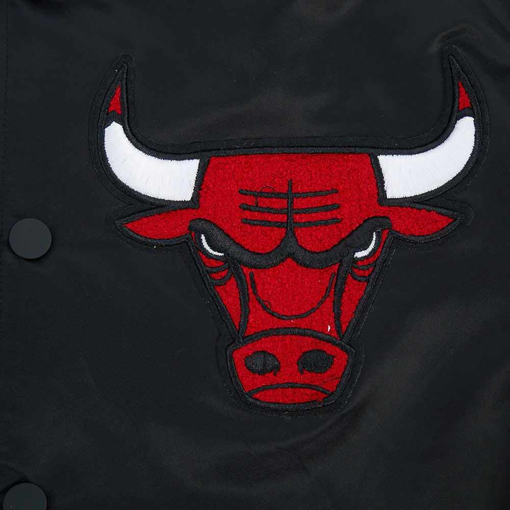 Chicago Bulls Pro Standard Black Satin Letterman Jacket