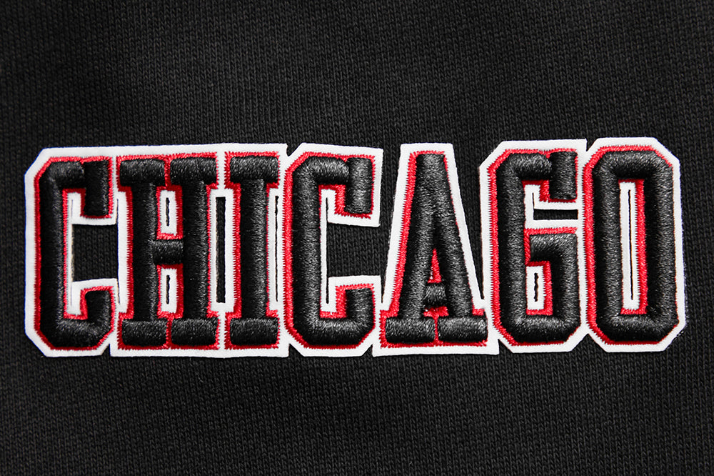 Chicago Bulls Pro Standard Men's Black Script Tail Ribbed Fleece Hoodie