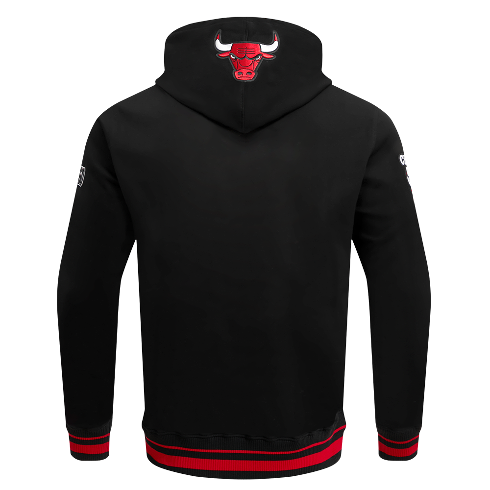 Chicago Bulls Pro Standard Men's Black Script Tail Ribbed Fleece Hoodie