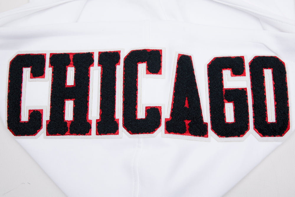 Chicago Bulls Pro Standard White Full Zip Chenille Hoodie