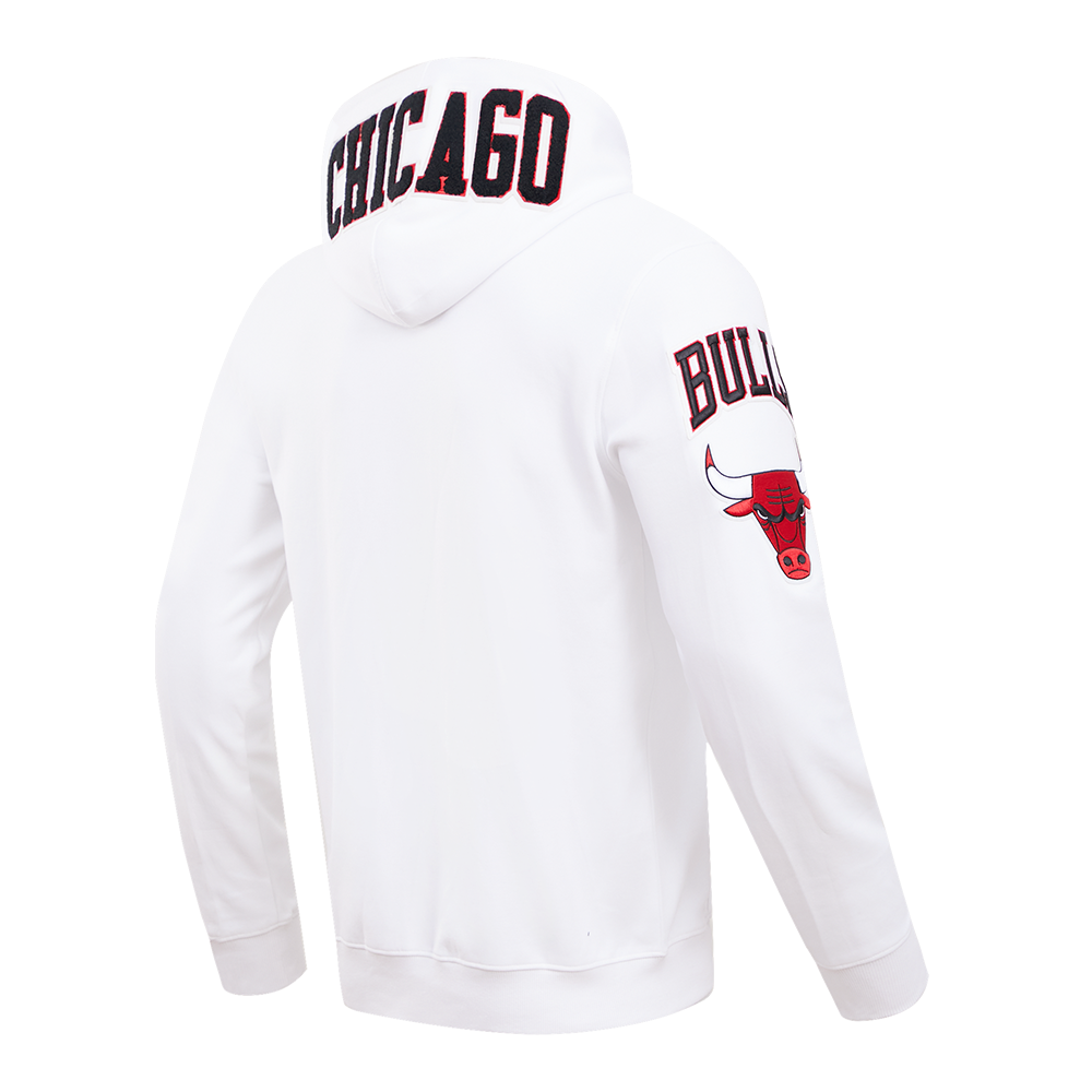 Chicago Bulls Pro Standard White Full Zip Chenille Hoodie