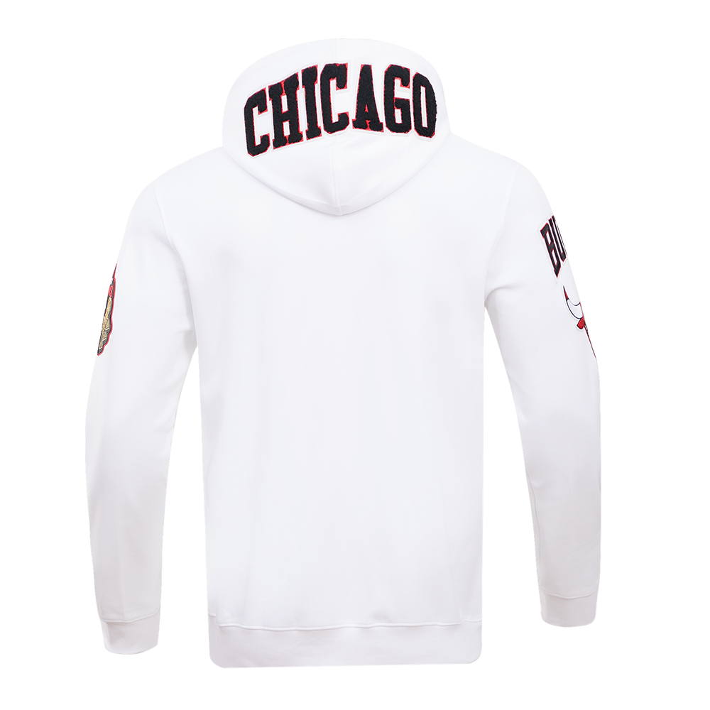 Chicago Bulls Pro Standard White Full Zip Chenille Hoodie