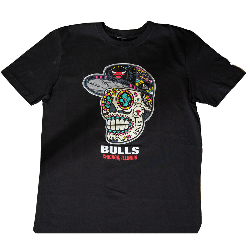 Chicago Bulls New Era Sugar Skull Black T-Shirt